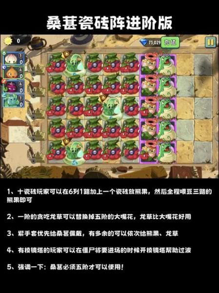植物大战僵尸无尽版阵型排列是什么